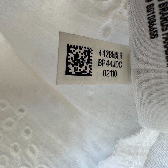 American Eagle White Embroidered Lace Ballon 3/4 Sleeve Peasant Babydoll Blouse - Picture 14 of 15